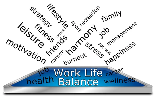 Équilibre vie professionnelle wordcloud — Photo