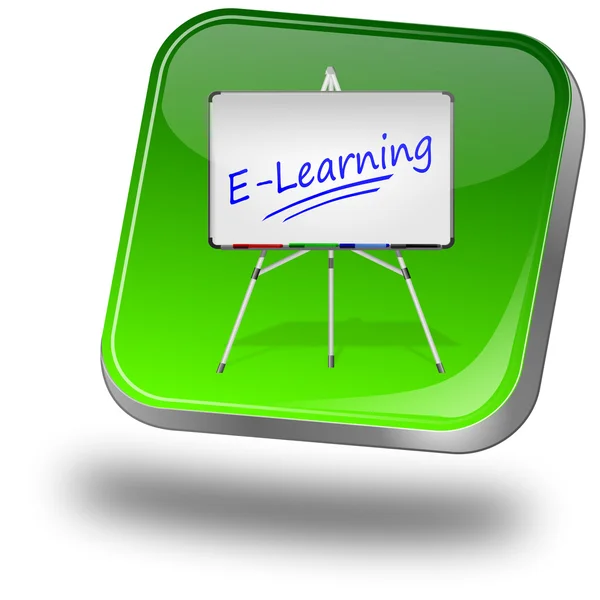 Pulsante E-learning — Foto Stock