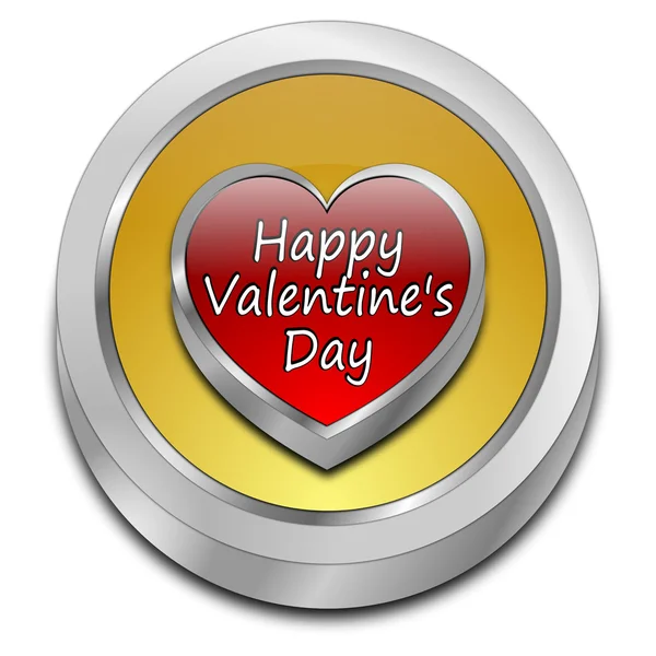 Happy Valentine's Day button — Stock Photo, Image