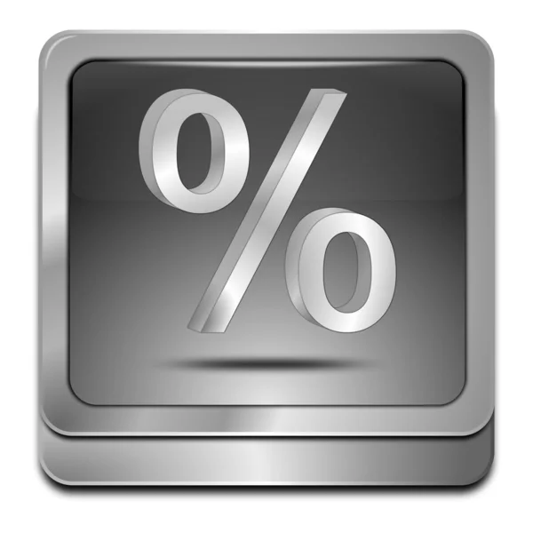 Кнопка скидки с символом процента — стоковое фото