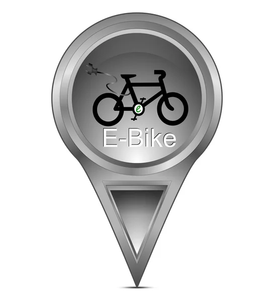 Map pointer with E-Bike — Stock Photo, Image