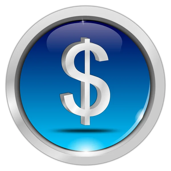 Button with Dollar sign — Stock Photo, Image