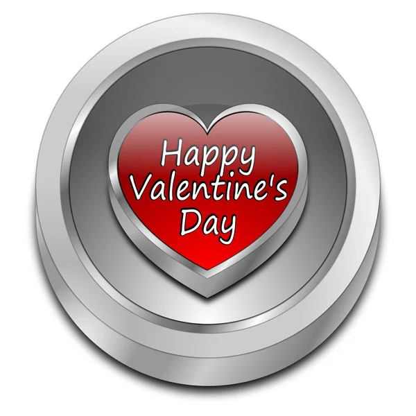 Happy Valentine's Day button — Stock Photo, Image