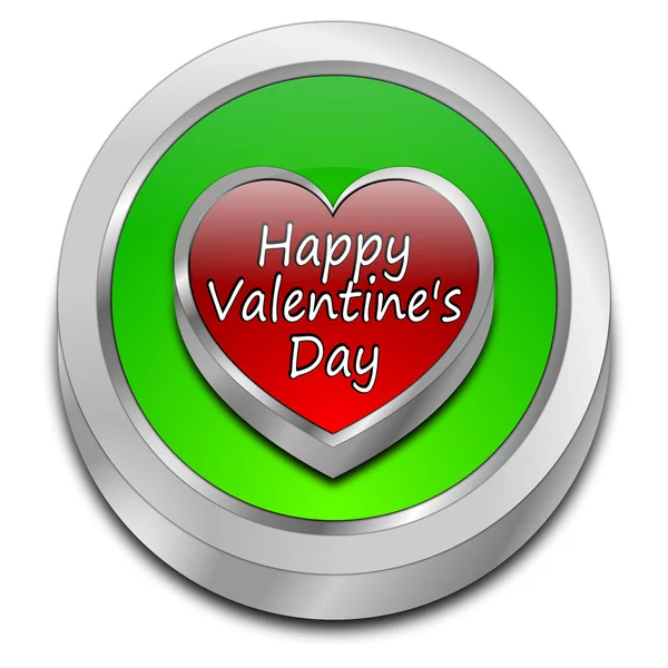 Happy Valentine's Day button — Stock Photo, Image