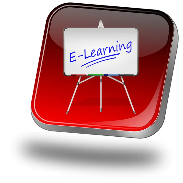 Pulsante E-learning — Foto Stock