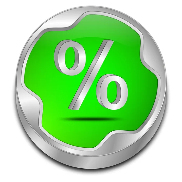 Rabatt knappen med procenttecken — Stockfoto