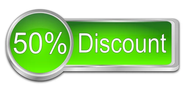 Fifty percent Discount Button — Stock Photo, Image