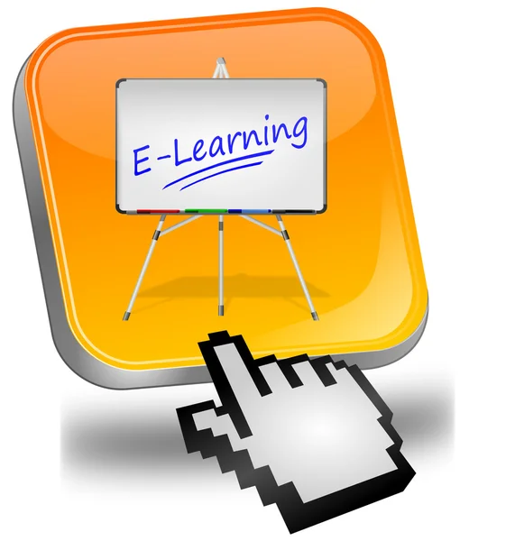 Botón E-learning con cursor — Foto de Stock