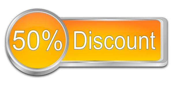 Fifty percent Discount Button — Stock Photo, Image