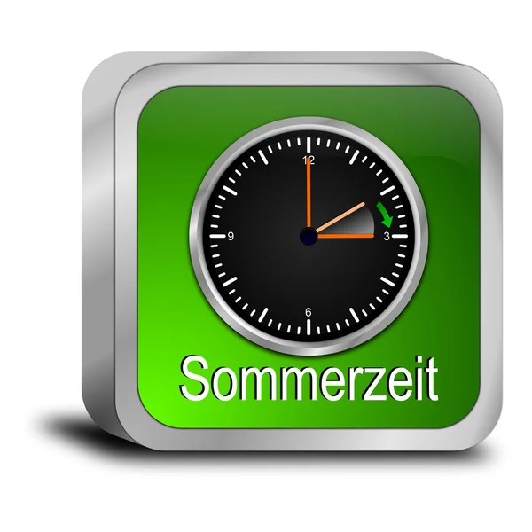 Daylight saving time button - in german — Stock Photo, Image