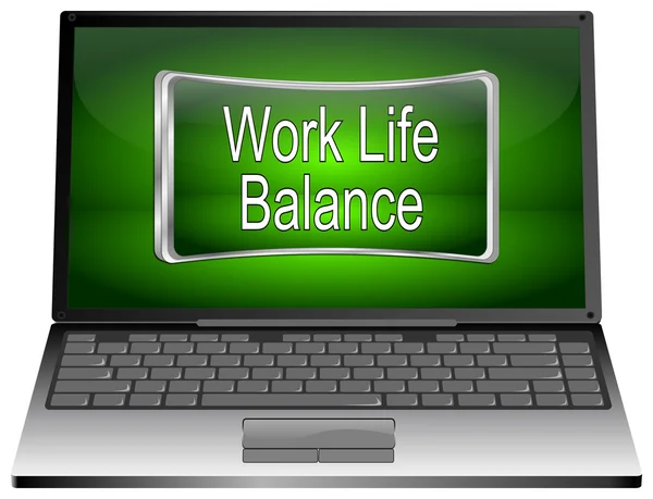 Laptop computer with Work Life Balance button — Stock Photo, Image