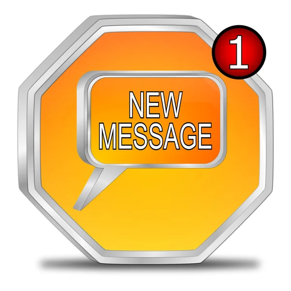 Novo botão de mensagem — Fotografia de Stock