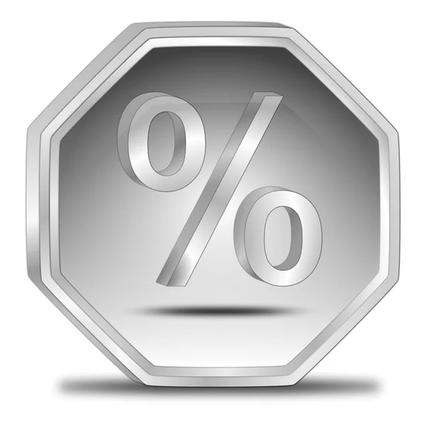 Discount button with percent symbol — Stock Photo, Image