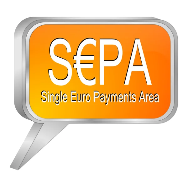 SEPA - Single Euro Payments Area - speech bubble — Stock Photo, Image