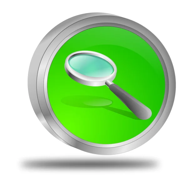 Magnifying glass button — Stock Photo, Image