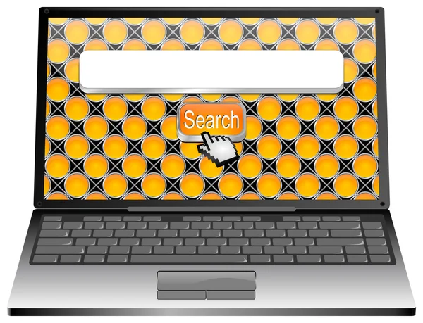 Laptop met internet web search engine — Stockfoto