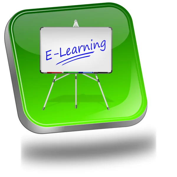 Pulsante E-learning — Foto Stock