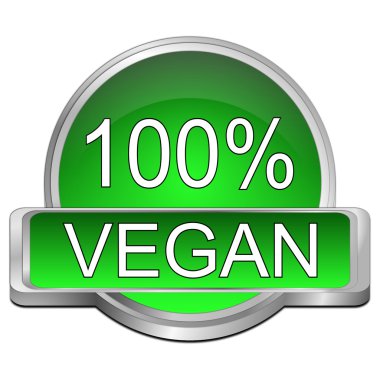 Yüz yüzde vegan düğmesi