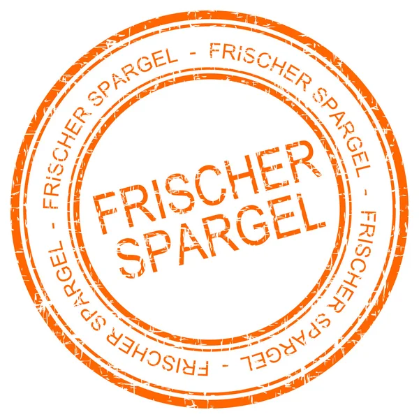 Fresh asparagus rubber stamp - in german — Stock Photo, Image