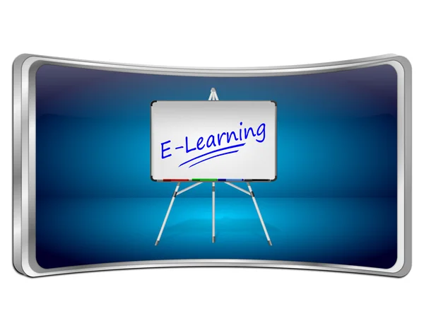 Кнопка E-learning — стоковое фото