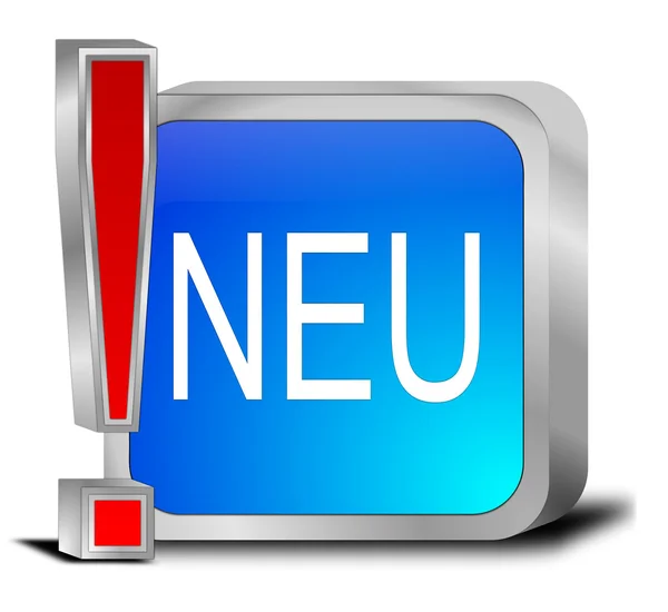 Новая кнопка - на немецком языке — стоковое фото