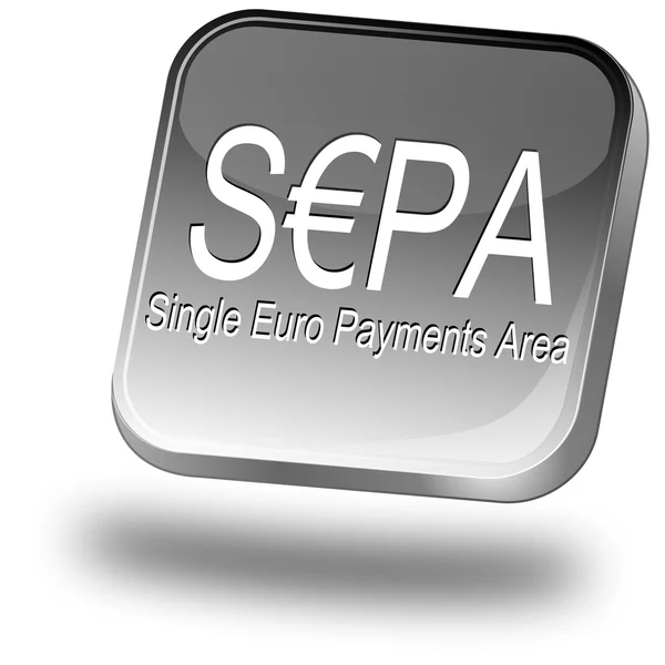 SEPA - Area unica dei pagamenti in euro - Pulsante — Foto Stock