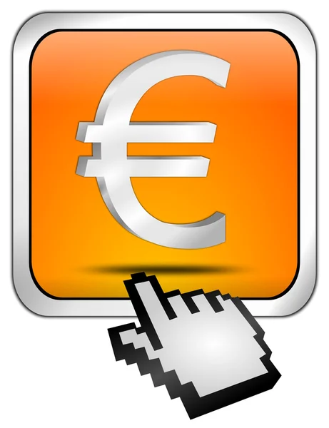 Button with Euro sign with Cursor — Stock Photo, Image