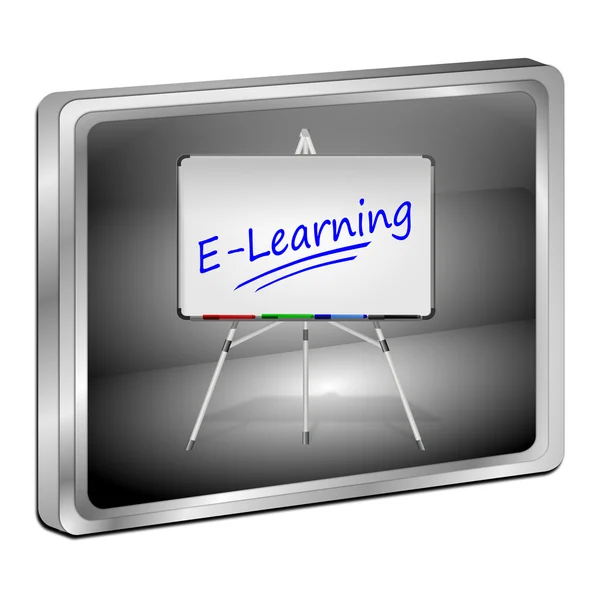 Przycisk e learningu — Zdjęcie stockowe