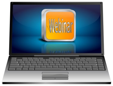 Webinar düğmesi ile dizüstü bilgisayar