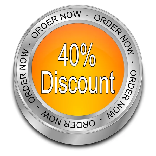 Forty percent Discount - order now Button — Stock Photo, Image