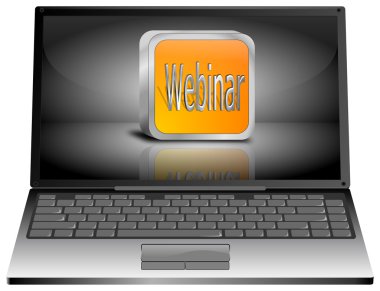 Webinar düğmesi ile dizüstü bilgisayar