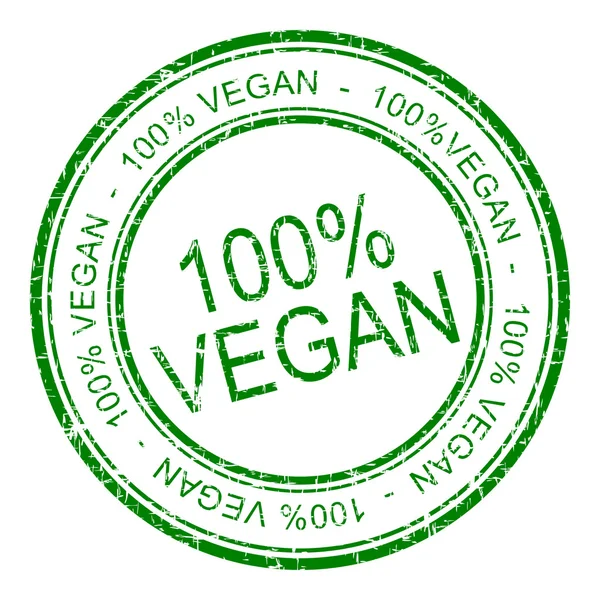 Hundertprozentig veganer Stempel — Stockfoto