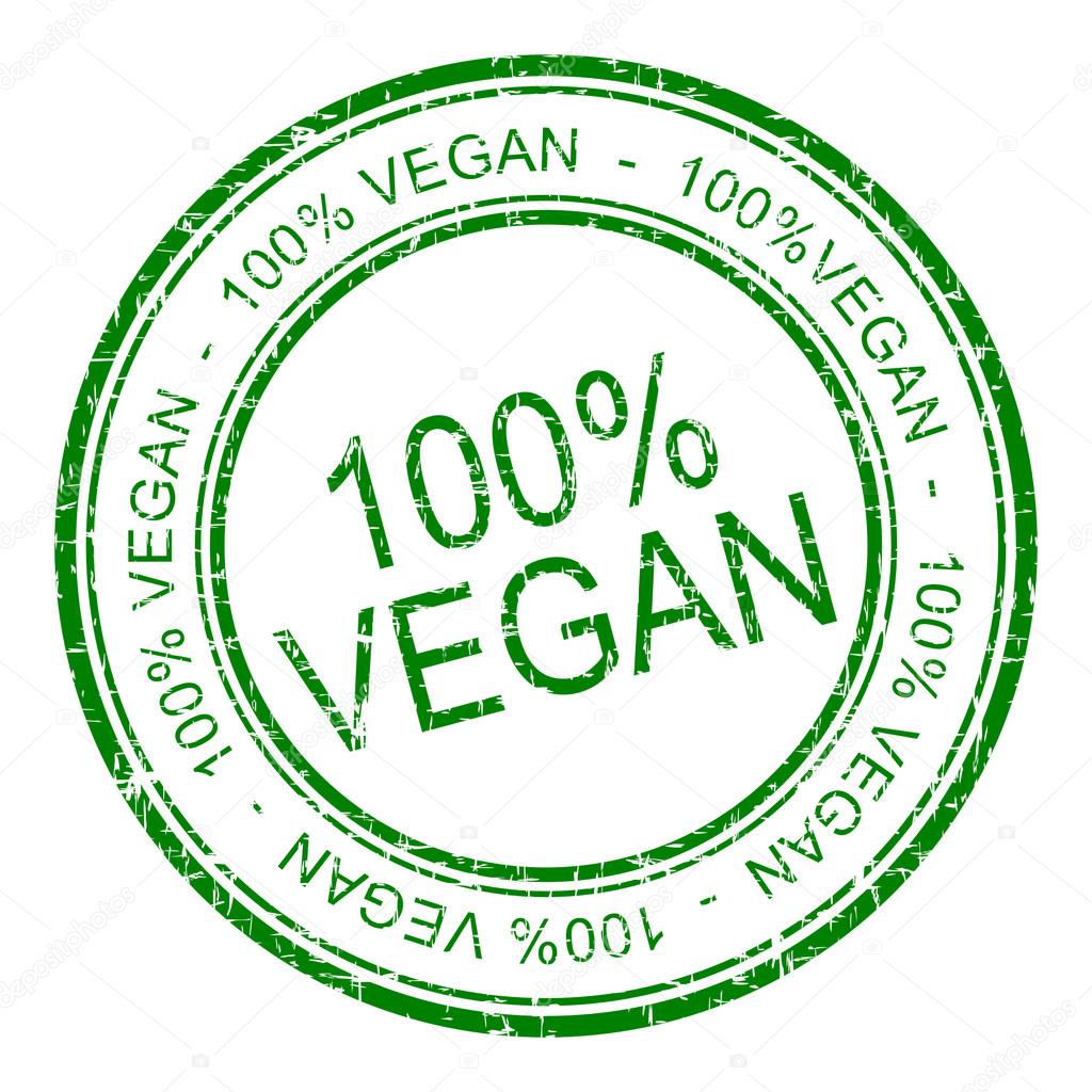 hundred percent vegan rubber stamp