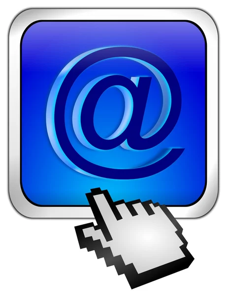 电子邮件按钮与光标 — 图库照片
