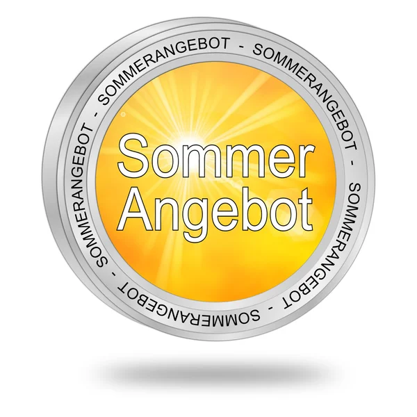 Przycisk Summer Sale - w języku niemieckim — Zdjęcie stockowe