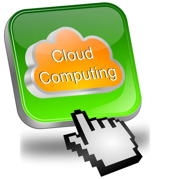 Knop cloud computing-met cursor — Stockfoto