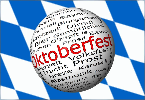 Oktoberfest wordcloud button - in german — Stock Photo, Image