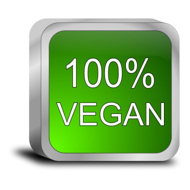 Yüz yüzde vegan düğmesi