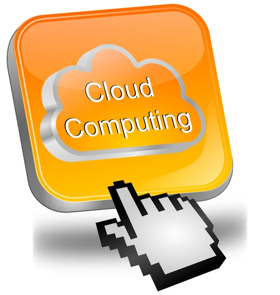 Przycisk cloud computing z kursor — Zdjęcie stockowe
