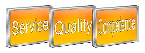 Service Quality Competence Button — Stock Photo, Image