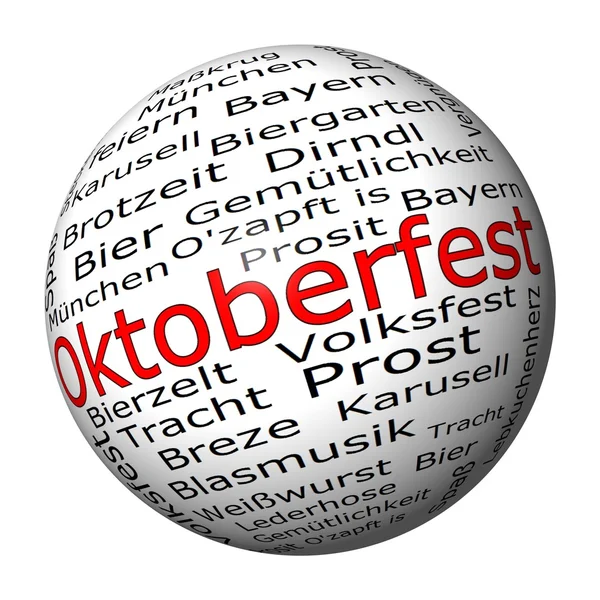 Oktoberfest wordcloud button - на немецком языке — стоковое фото