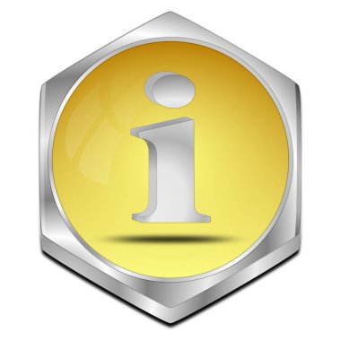 Bilgi Düğmesi altını - 3B illüstrasyon