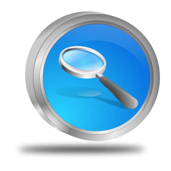 Magnifying glass button — Stock Photo, Image