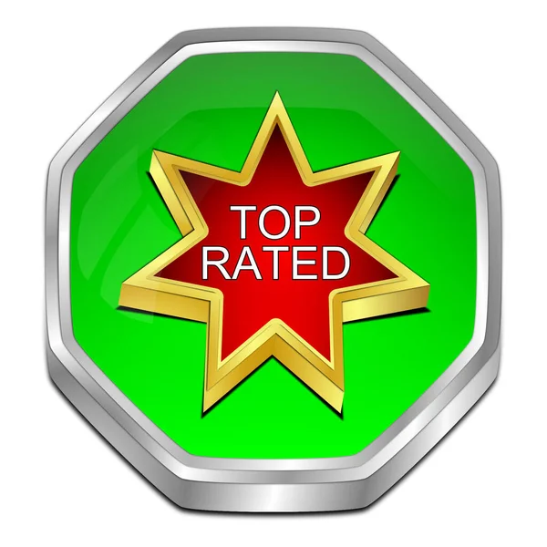 Üst Düzey Yeşil Düğme Kırmızı - 3D illüstrasyon