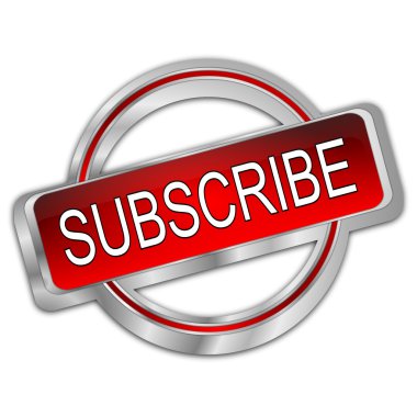 Gümüş Kırmızı abone Buttonsubscribe düğme
