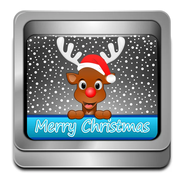 Sobí přání Veselé Vánoce tlačítko — Stock fotografie