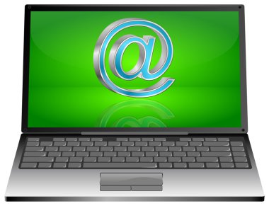 dizüstü bilgisayar ile e-posta simgesi