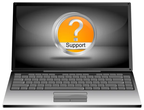 Laptop computer with Support Button — Stock Photo, Image