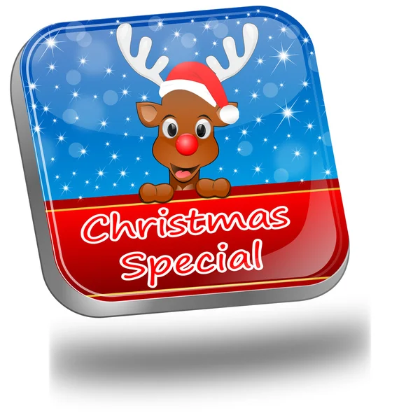 Tlačítko vánoční speciál s sobů — Stock fotografie