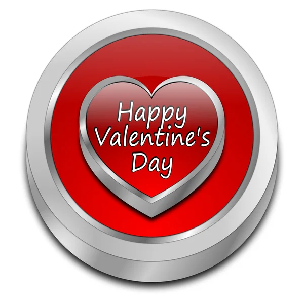 幸せなバレンタインデーのボタン — ストック写真